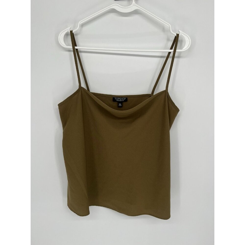 Topshop Olive Cowl Neck Sleeveless Camisole Top EUR 40 US 8 UK 12